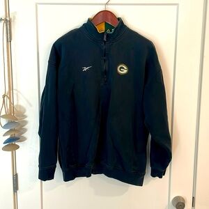 Reebok Pro Line Green Bay Packers Retro 1/4 Zip Pullover - Black - XL